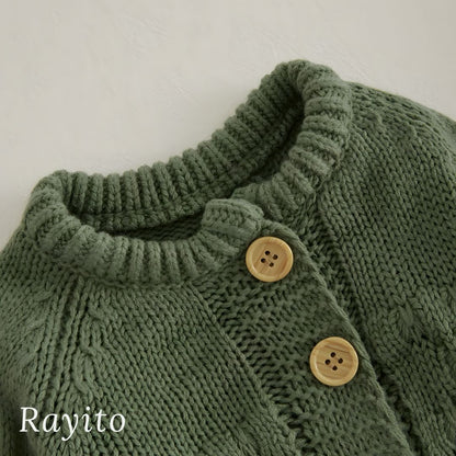 Conjunto de 2 Piezas para Bebé de Tejido de Punto Verde Cómodo – Mameluco y Gorrito Osito
