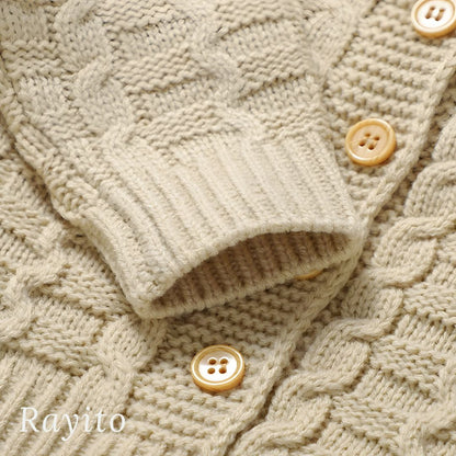 Conjunto de 3 Piezas Infantil para Bebé Tejido de Punto Beige Cómodo – Gorrito Pompon Beige