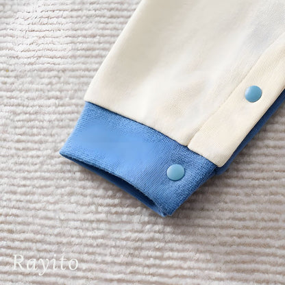 Mameluco para Bebé de Algodón Azul y Crema Cómodo y Suave – Elefante