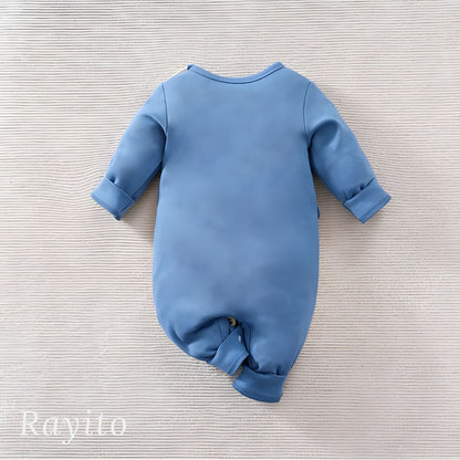 Mameluco para Bebé de Algodón Azul y Crema Cómodo y Suave – Elefante