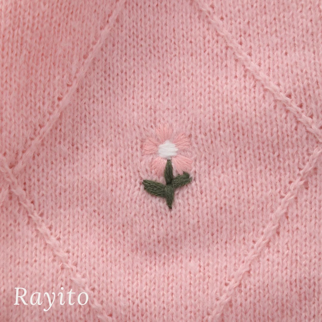Mameluco Infantil Niña de Tejido de Punto Rosa Cómodo y Suave – Flores Tejidas Rosa