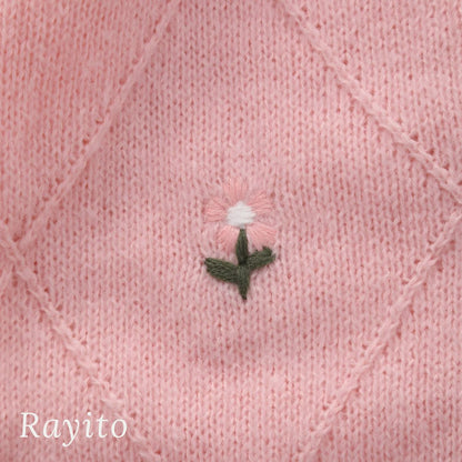 Mameluco Infantil Niña de Tejido de Punto Rosa Cómodo y Suave – Flores Tejidas Rosa