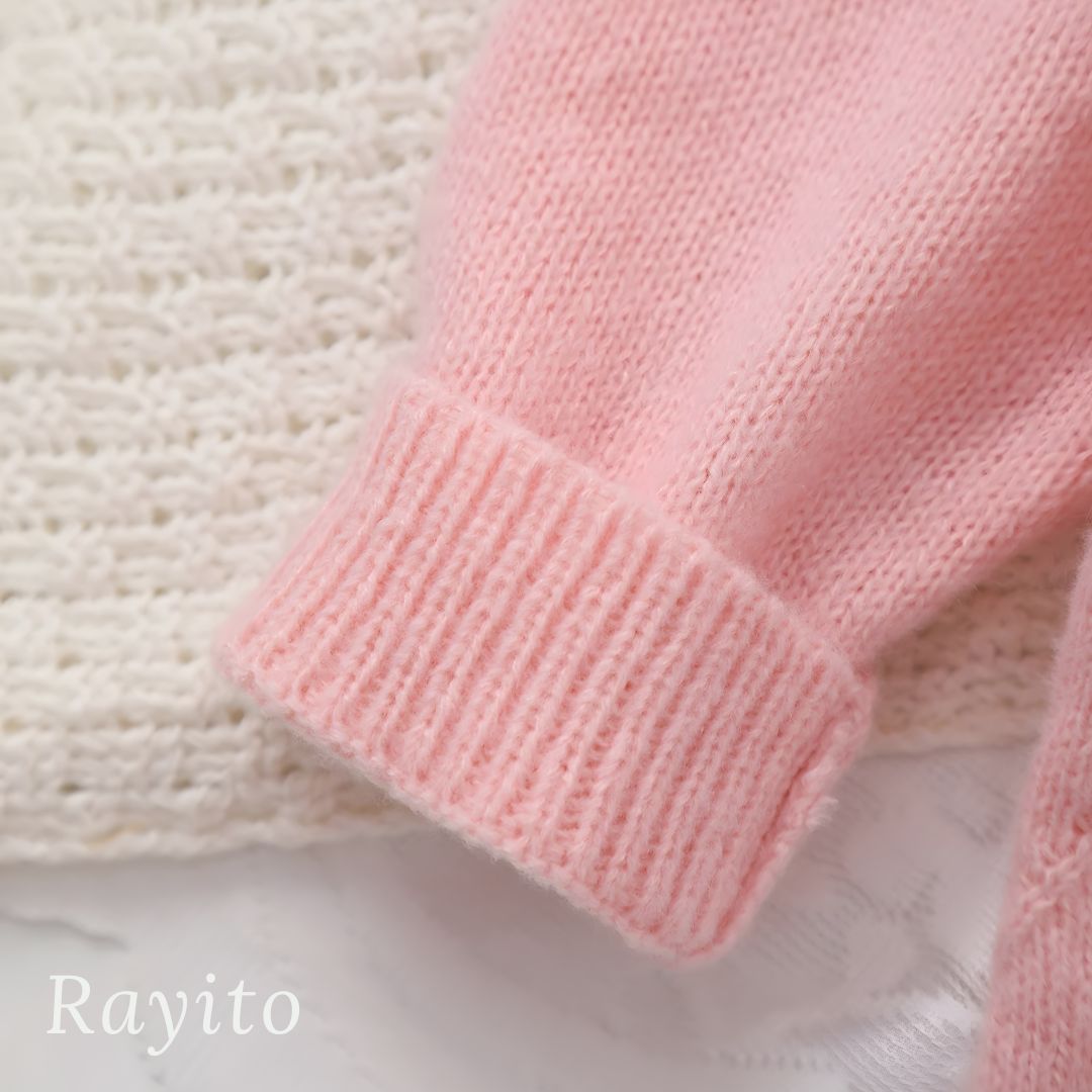 Mameluco Infantil Niña de Tejido de Punto Rosa Cómodo y Suave – Flores Tejidas Rosa